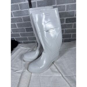 Dunlop Mens White Steel Toe Waterproof Work Boots Steel Shank USA Made Size 12